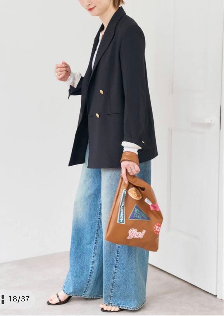 Spick and Span プレーンウィーブダブルブレストジャケット