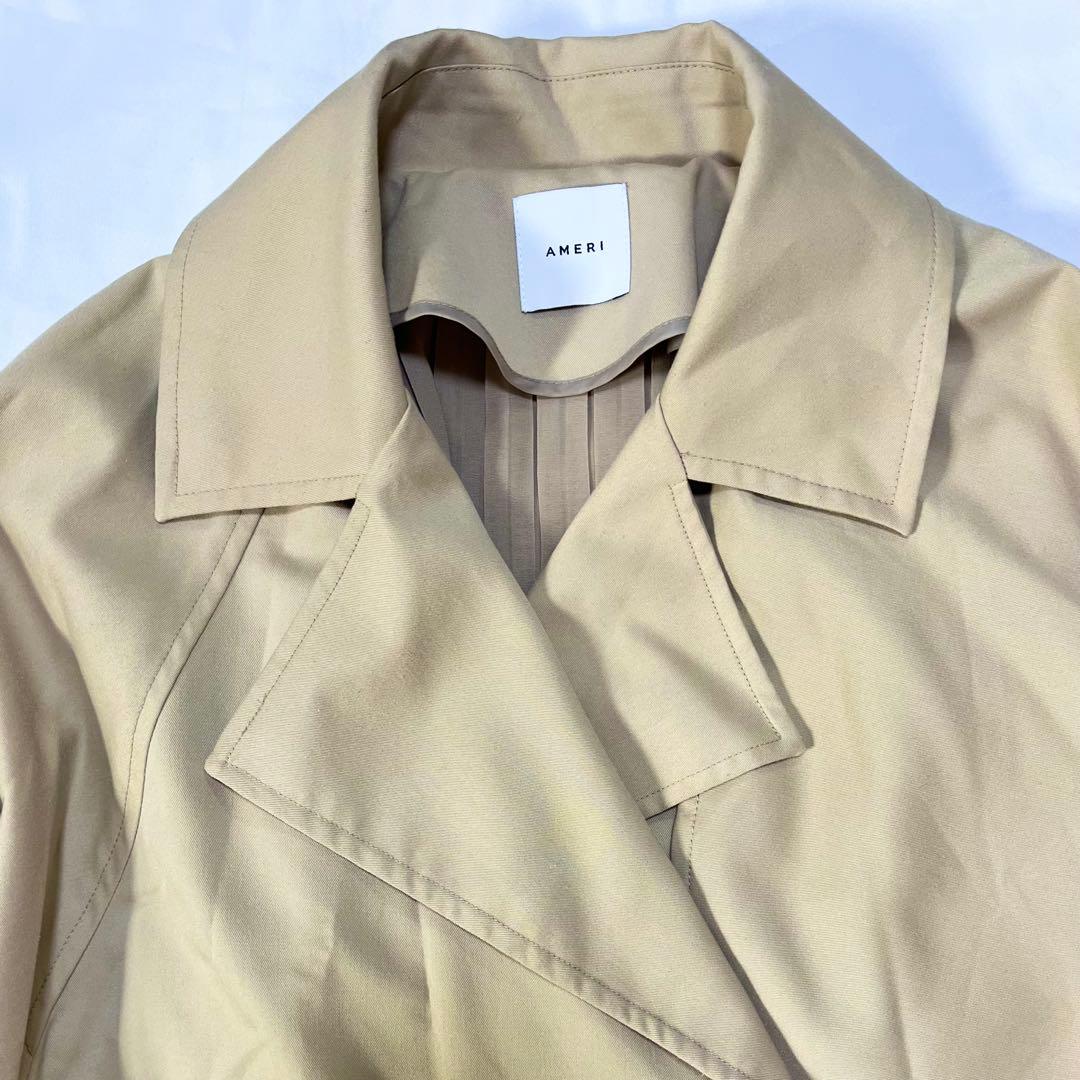 【美品】AMERI VINTAGE バックプリーツトレンチコート ベージュ