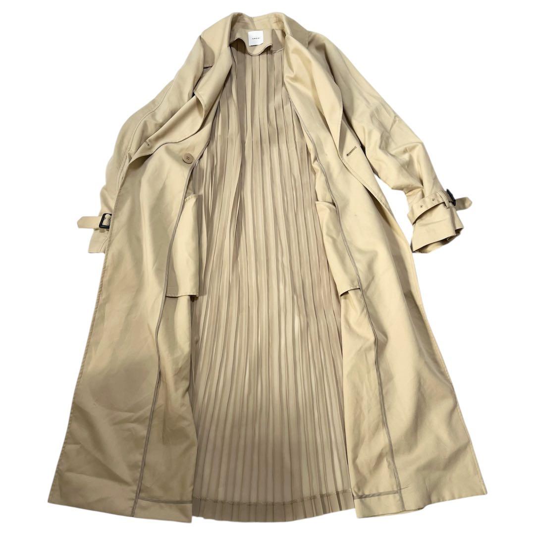 【美品】AMERI VINTAGE バックプリーツトレンチコート ベージュ