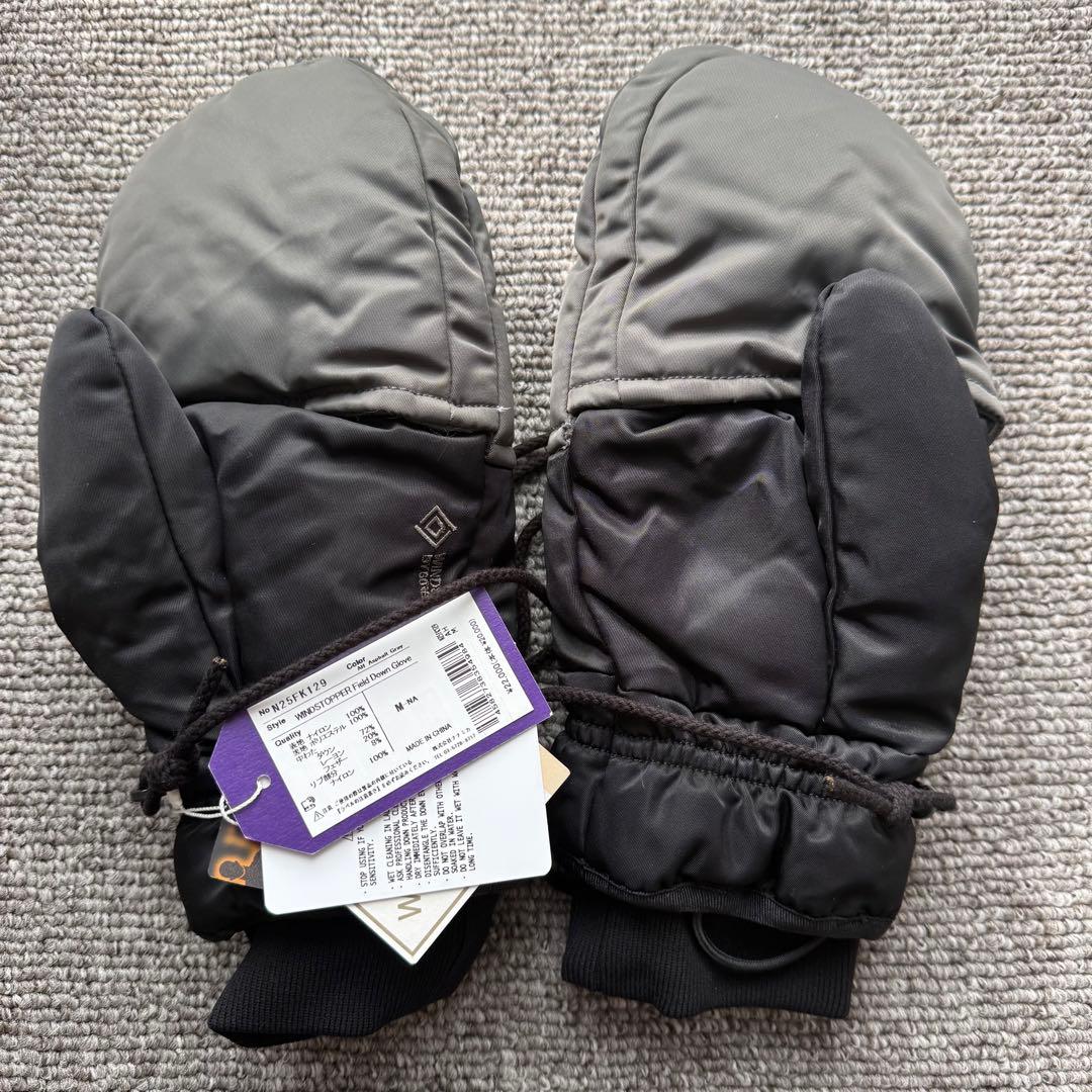 PALACE THE NORTH FACE DOWN GLOVE グレー　M