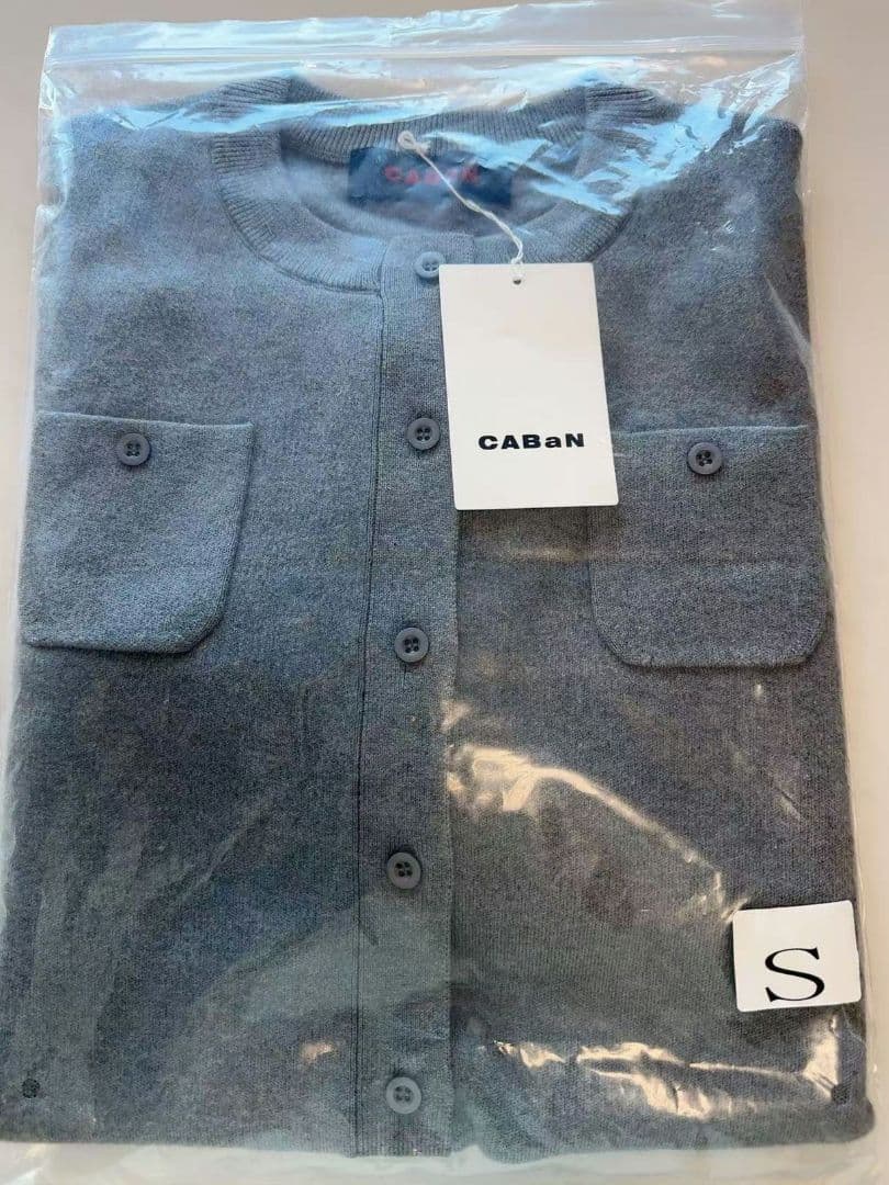 CABAN キャバンコットンカシミヤ クルーネックカーディガン S グレー