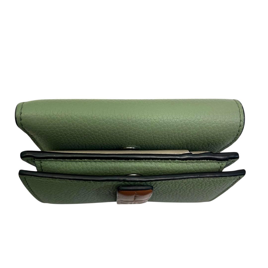LOEWE ロエベ　三つ折り財布 トライフォールドウォレット　グリーン　ブラウン
