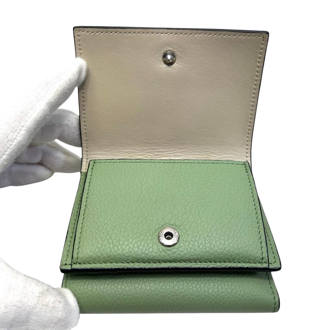 LOEWE ロエベ　三つ折り財布 トライフォールドウォレット　グリーン　ブラウン