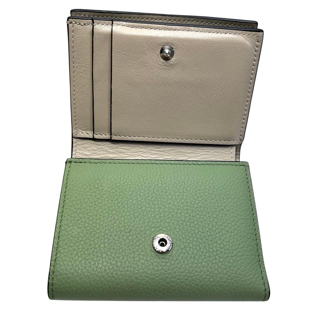 LOEWE ロエベ　三つ折り財布 トライフォールドウォレット　グリーン　ブラウン
