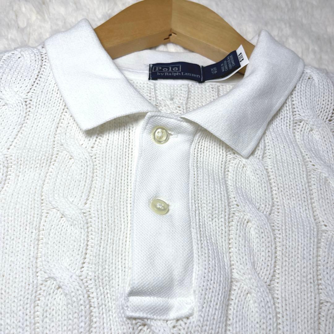 極美品✨ポロラルフローレン　スリムフィット　ケーブルニット　半袖ポロシャツ　近年
