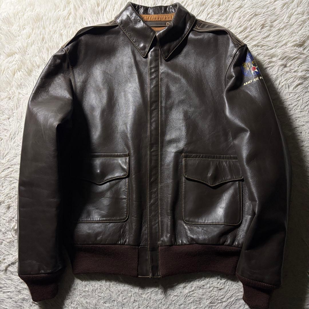 美品■VARGA GIRL フライトジャケット　A-2 馬革　ブラウン　40