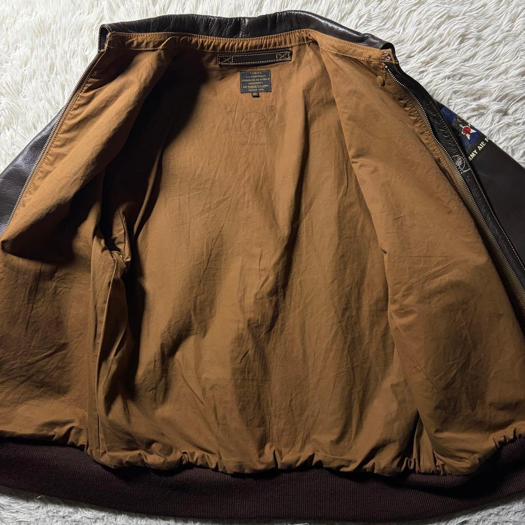 美品■VARGA GIRL フライトジャケット　A-2 馬革　ブラウン　40