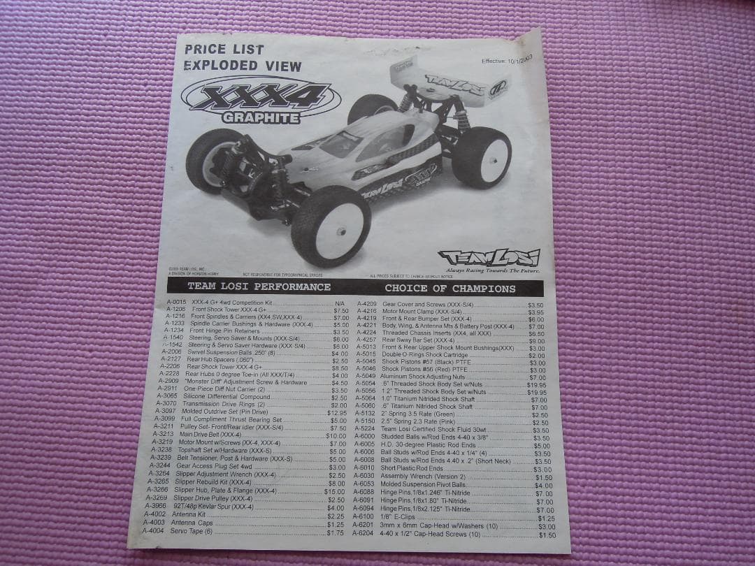 Team Losi XXX XX4パーツ等　チームロッシ　オフロード　4WD