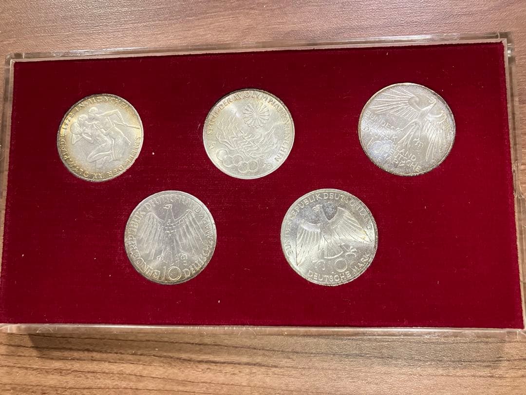 ドイツ 1972年 ミュンヘンオリンピック記念10マルク５点セット銀製