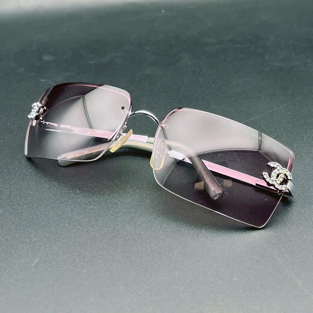 小物 CHANEL archive sunglasses rim less y2k