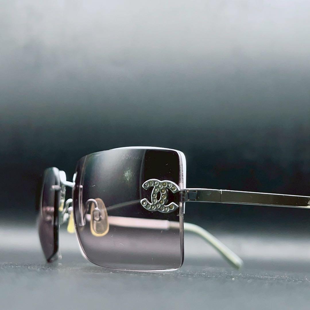 小物 CHANEL archive sunglasses rim less y2k