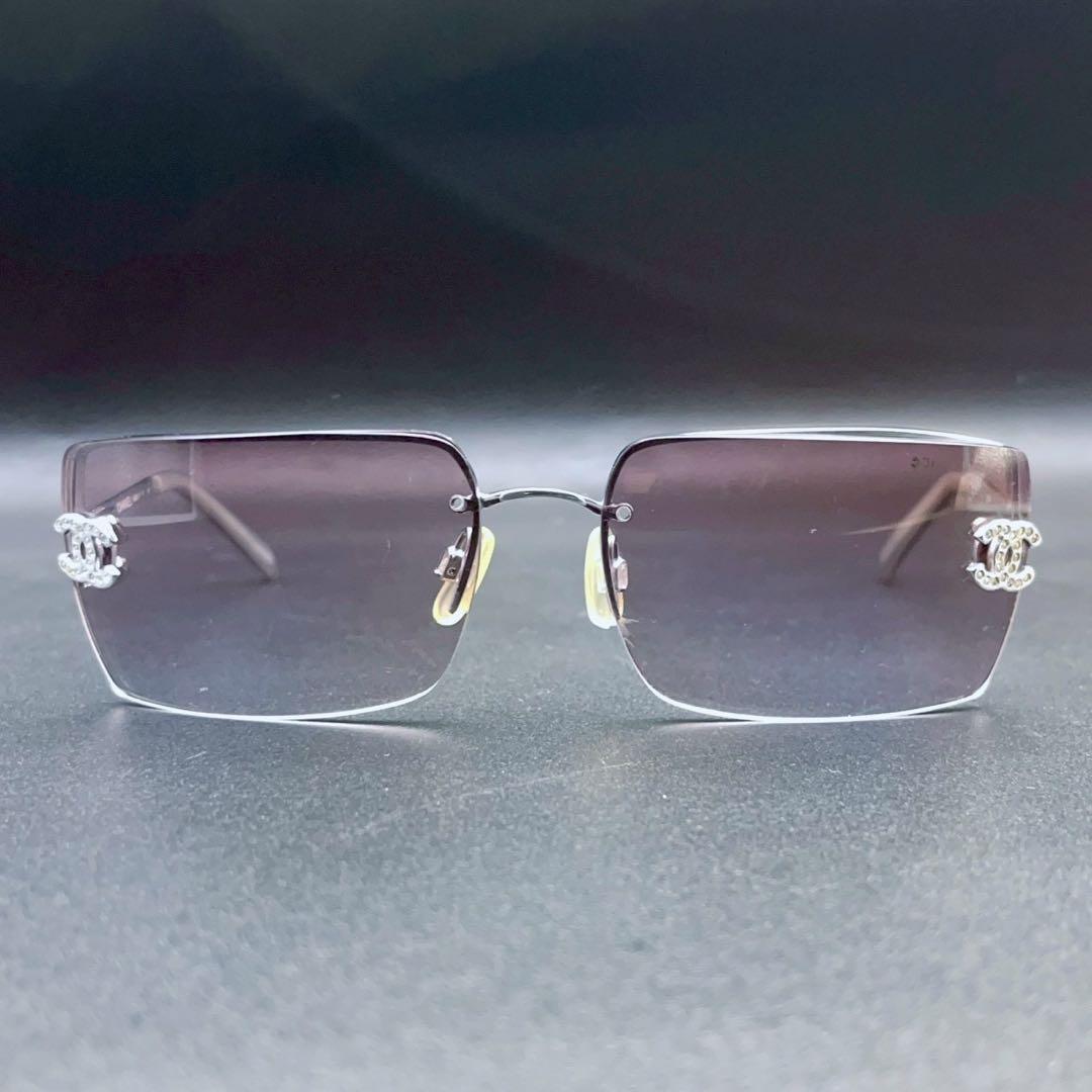 小物 CHANEL archive sunglasses rim less y2k