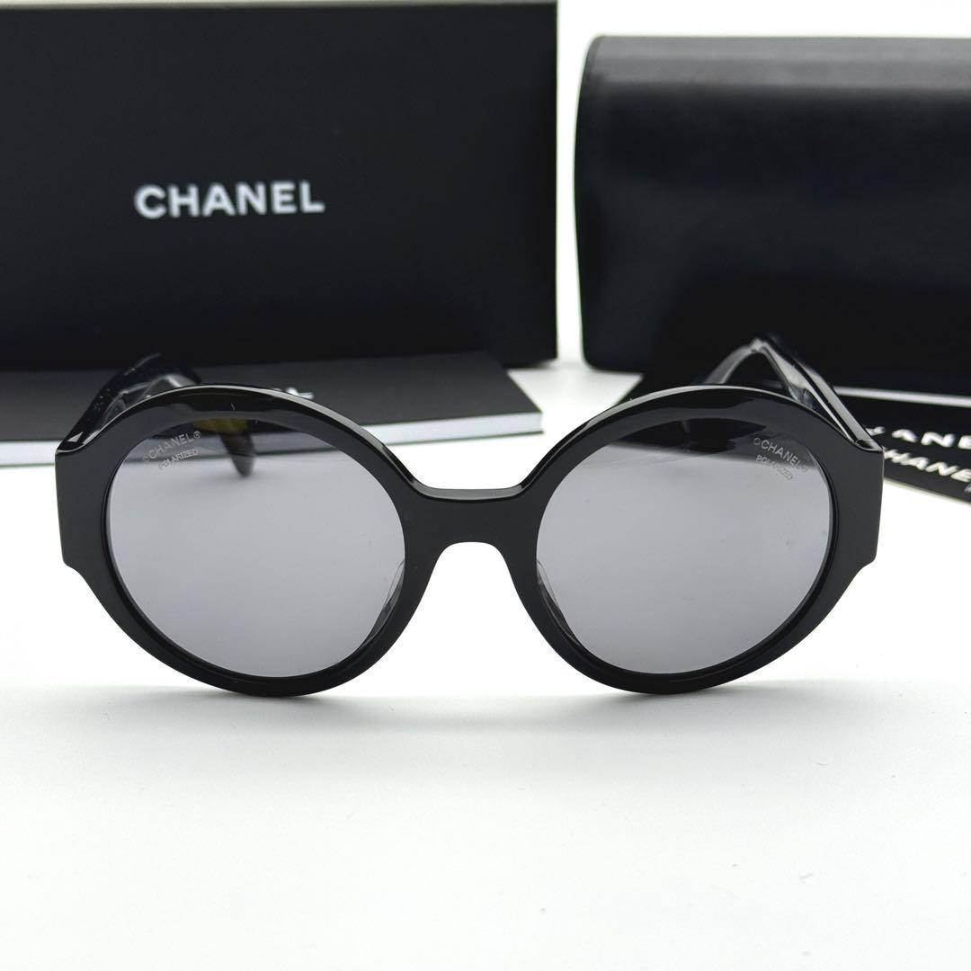 CHANEL サングラス 5410-A サイド ロゴ ブラック ラウンド 黒