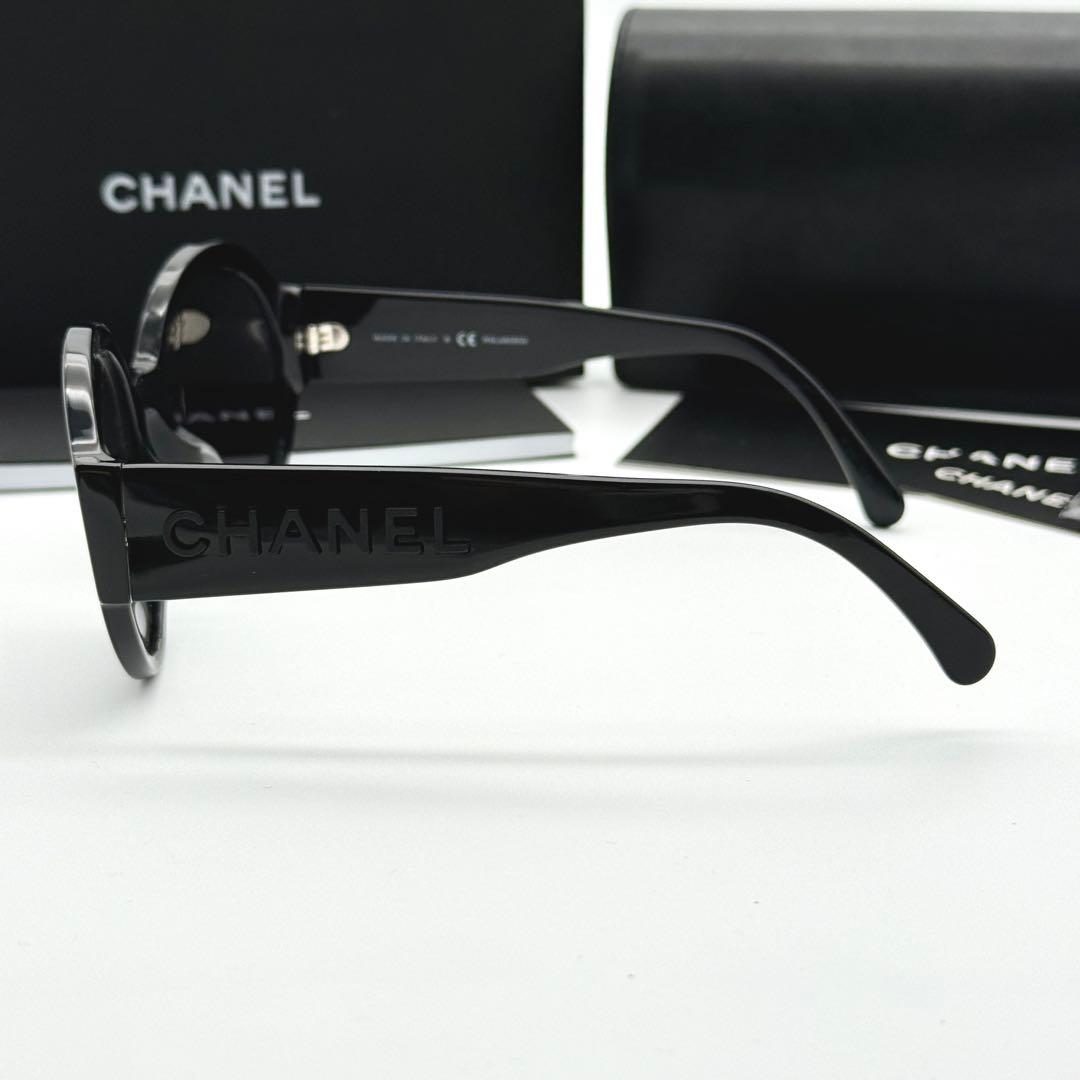 CHANEL サングラス 5410-A サイド ロゴ ブラック ラウンド 黒