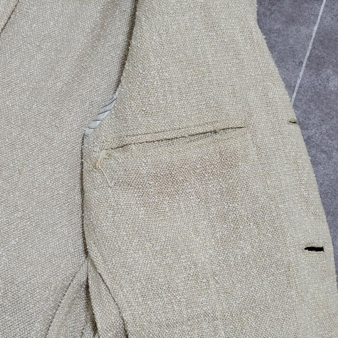 ★美品 LARDINI 春夏 リネン 麻 三者混 テーラードジャケット