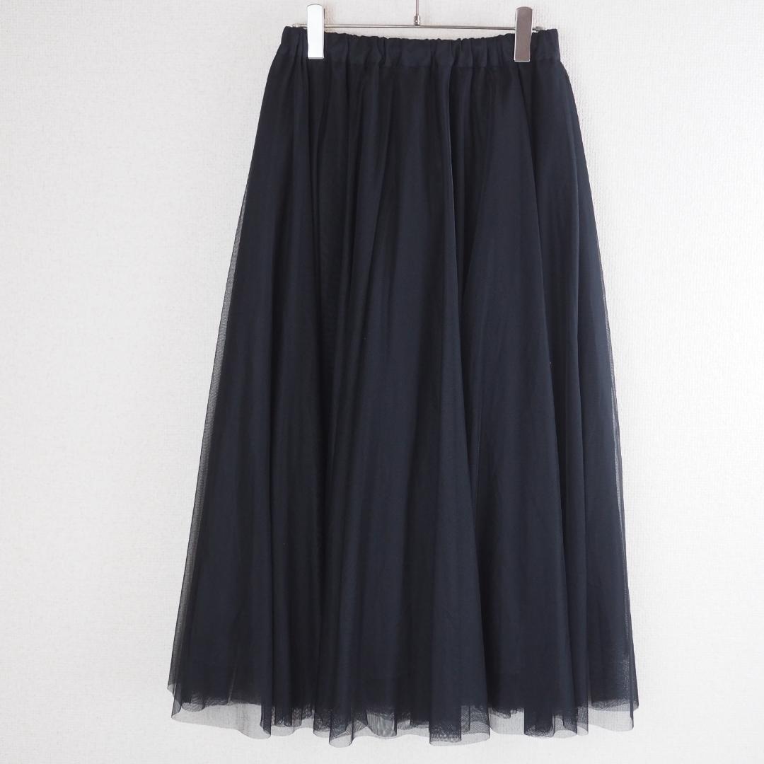 A4443★美品★AVENIRETOILE*フレアスカート*チュール*38*黒