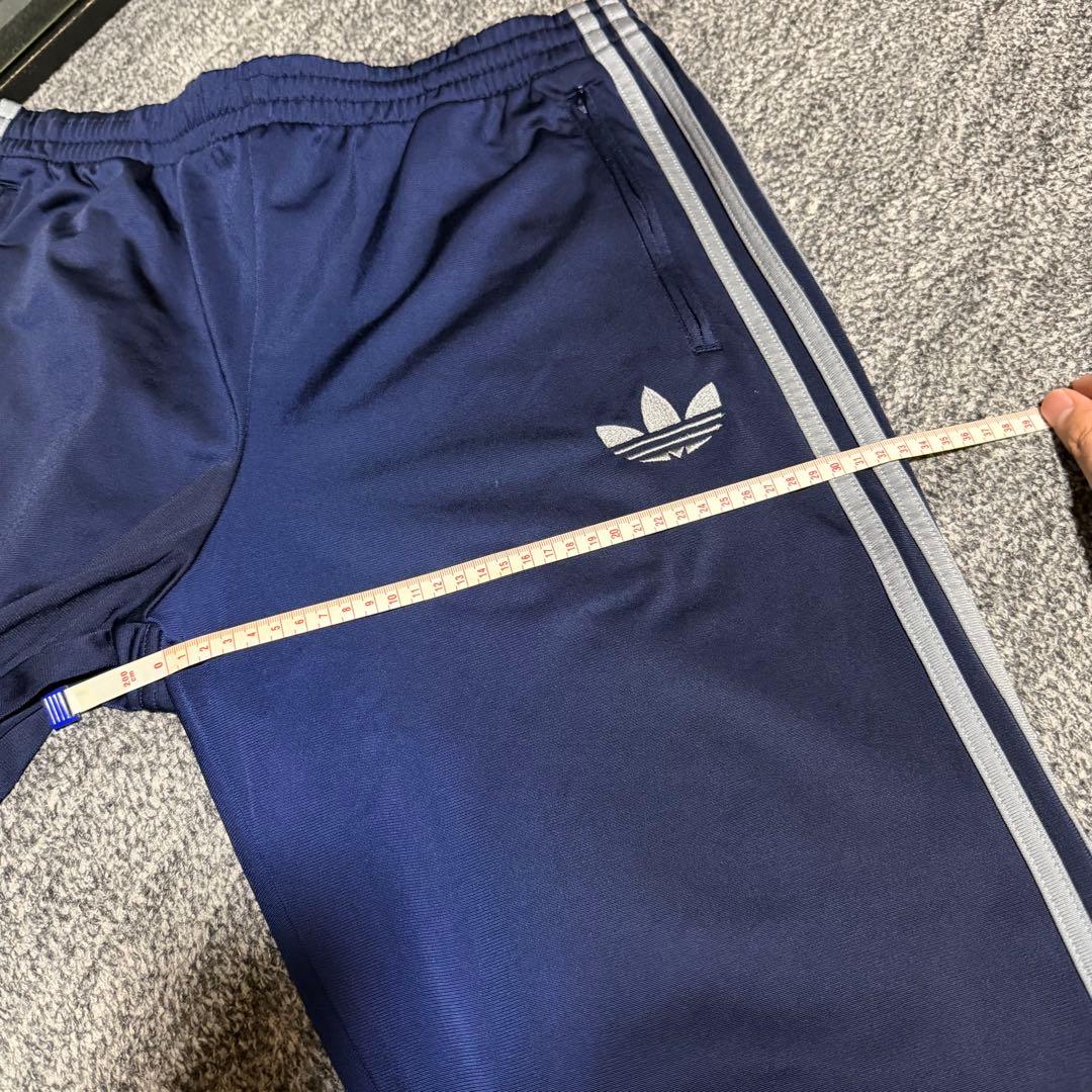 00s adidas トラックパンツ ワイド ネイビー トレフォイル