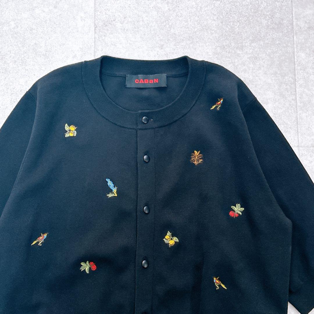 24SS CABaN キャバン コットンストレッチ エンブロイダリーカーディガン