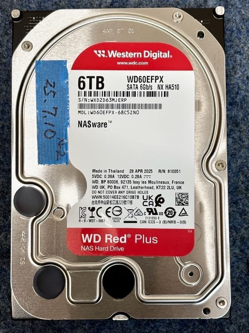 WD Red Plus 6TB NAS用HDD 25年4月製 2/2