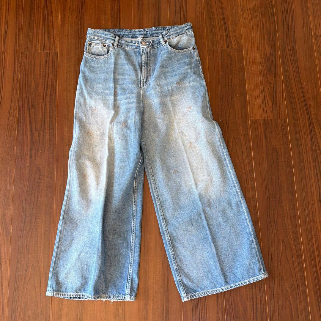 【美品】 MM⑥ Maison Margielaワイドレッグデニムパンツ