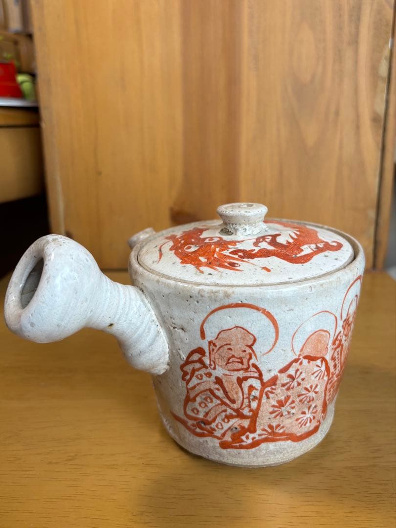 値引き8000円→古犬山焼？希少　骨董　赤絵の急須