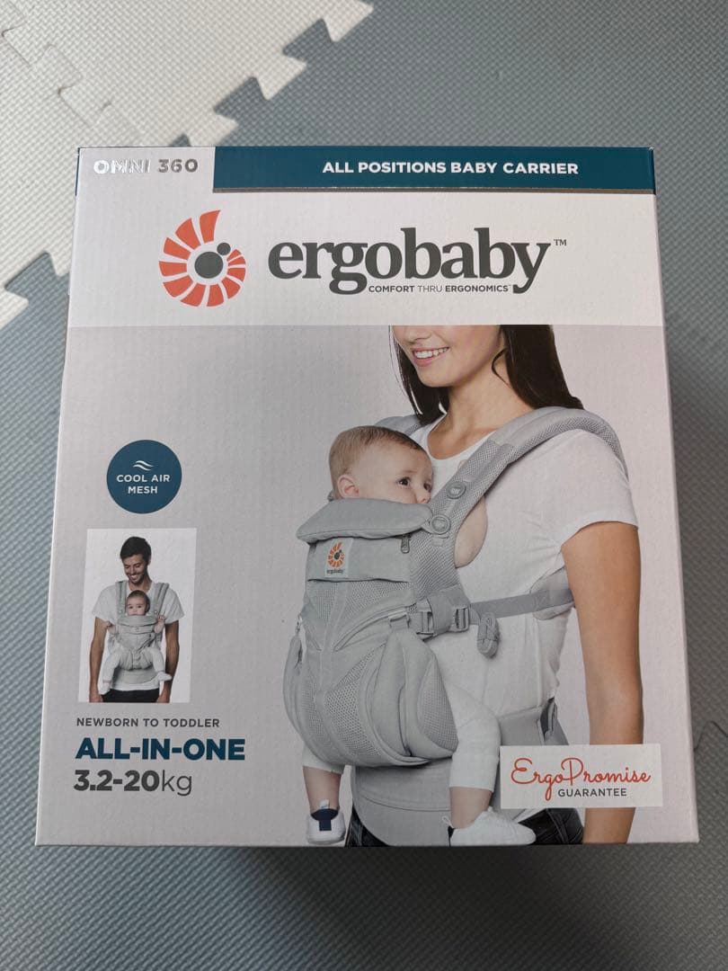 【美品】ergobaby オムニ 360 クールエアー パールグレー メッシュ