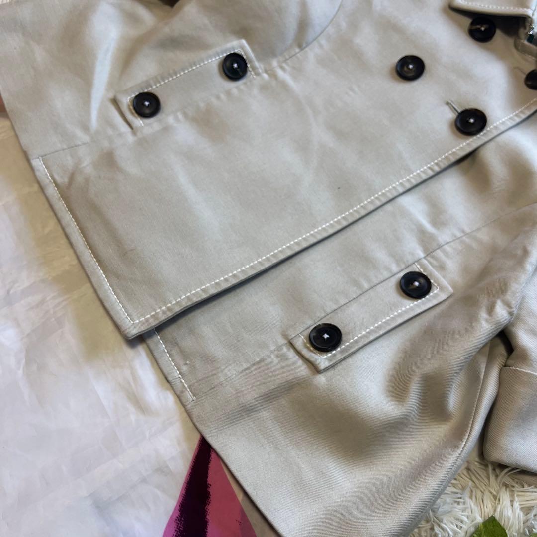 【良品】FOXEY NEW YORK ショート丈トレンチコート 38 ベージュ