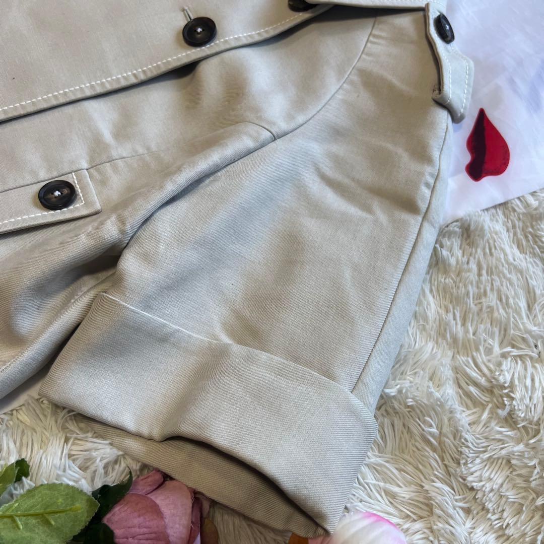 【良品】FOXEY NEW YORK ショート丈トレンチコート 38 ベージュ