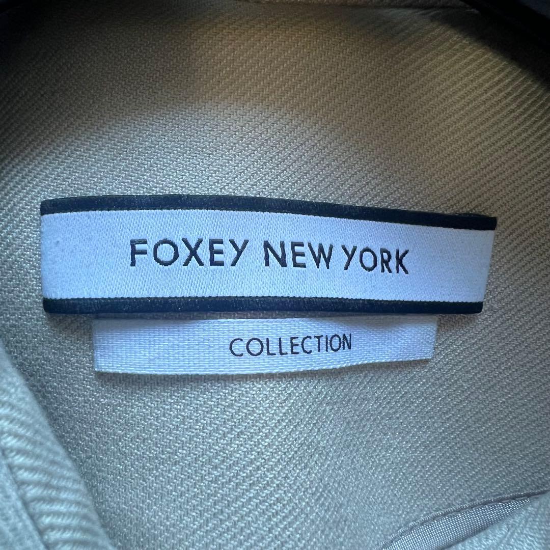 【良品】FOXEY NEW YORK ショート丈トレンチコート 38 ベージュ