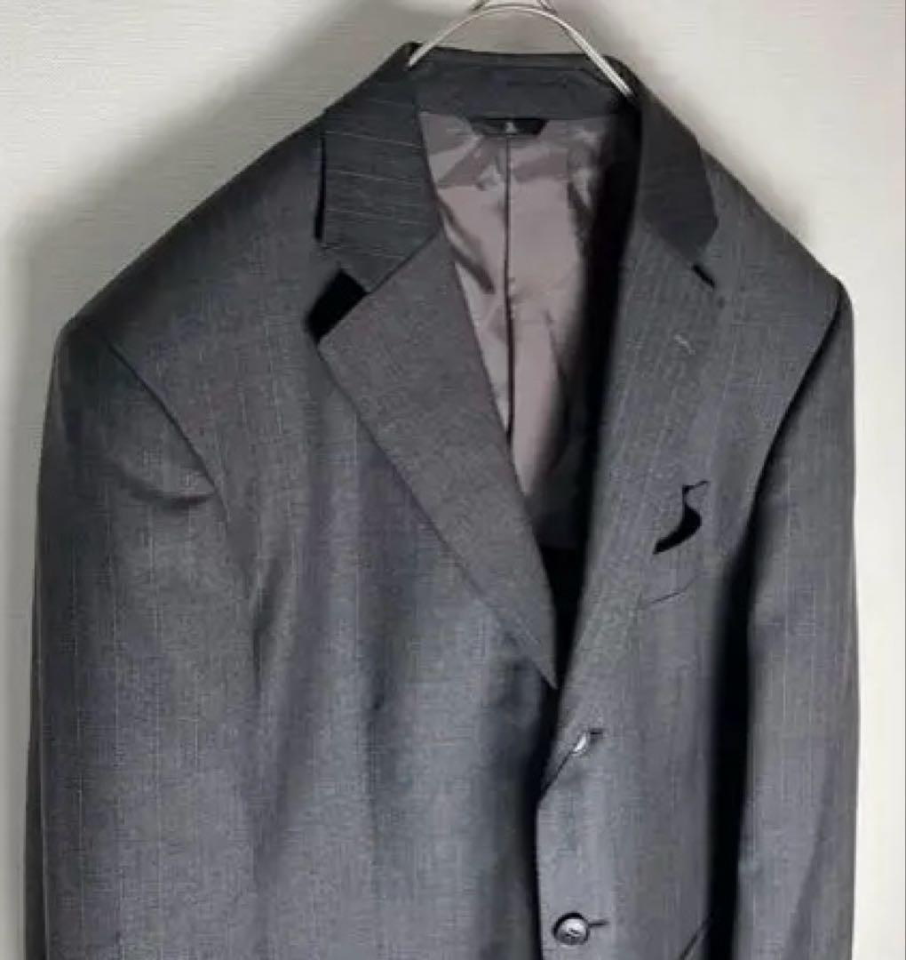 ほぼ未使用極美品 高級ブランド LANVIN スーツ ダークグレー 175㎝着