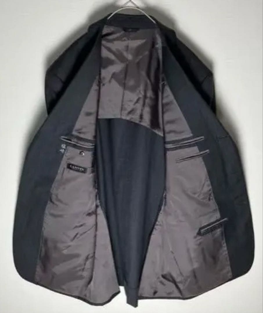 ほぼ未使用極美品 高級ブランド LANVIN スーツ ダークグレー 175㎝着