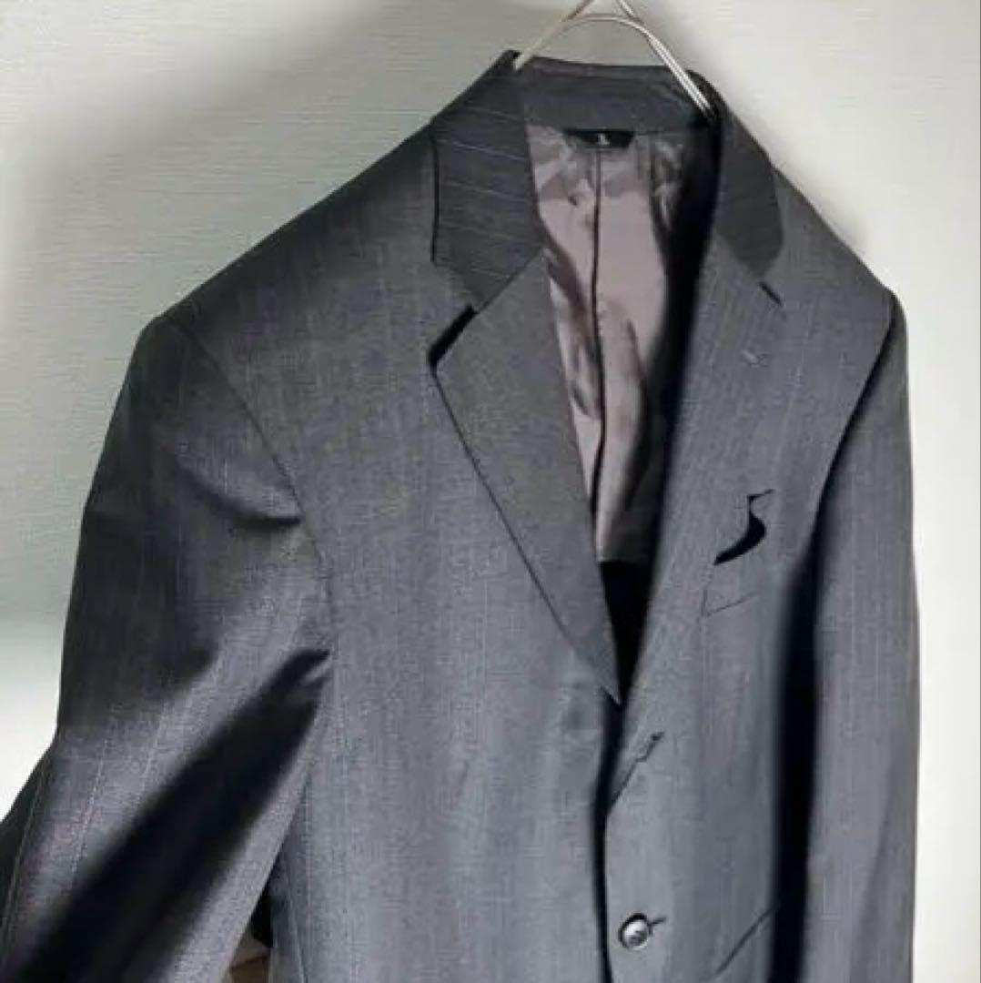 ほぼ未使用極美品 高級ブランド LANVIN スーツ ダークグレー 175㎝着