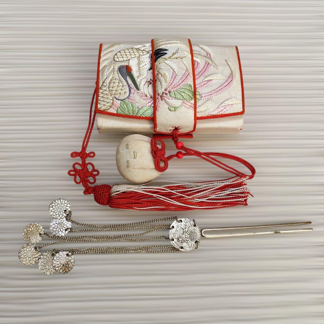 アンティーク 三越謹製 手刺繍 筥迫 美品 七五三 和装小物