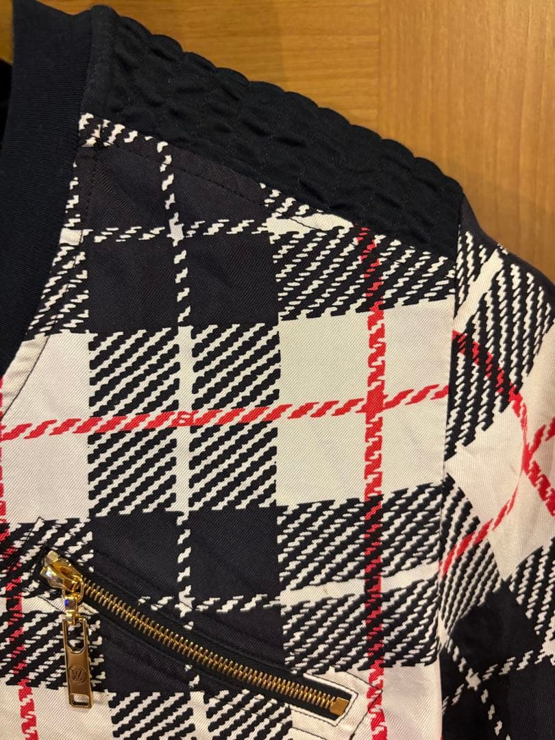 #美品Louis Vuitton チェック柄 レディースシルク半袖Tシャツ XS