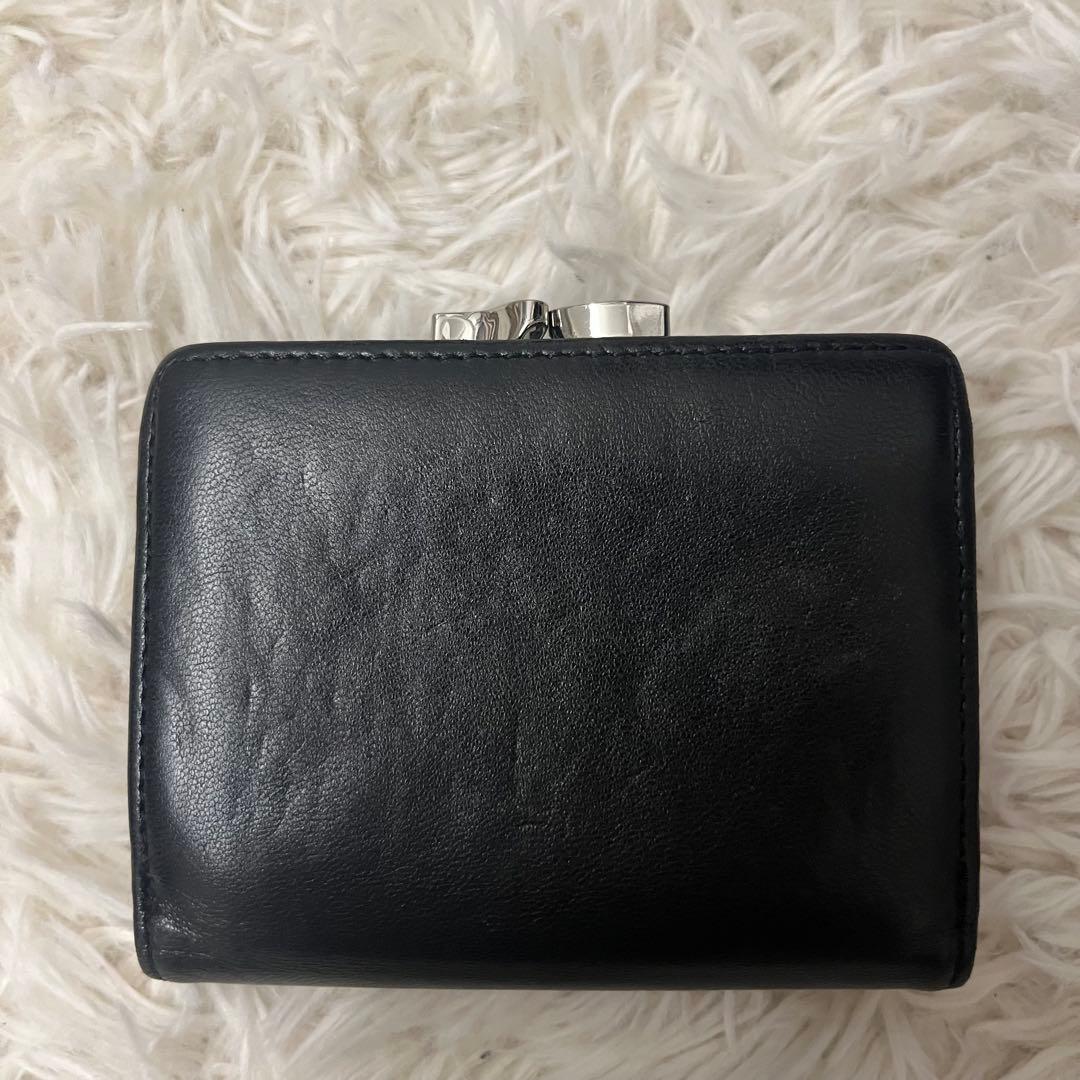 美品✨Vivienne Westwood 三つ折り財布 がま口 ブルーオーブ 黒