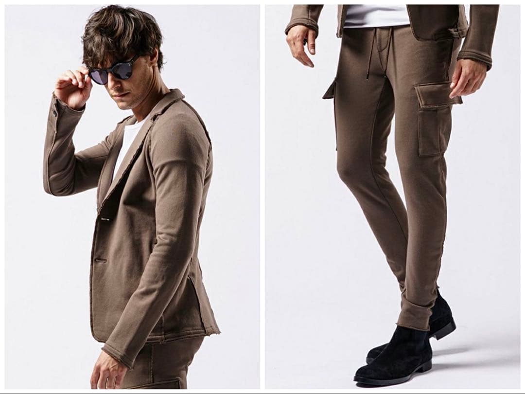 wjk LEON別注 ジャージージャケット&スキニーカーゴパンツ セットアップ