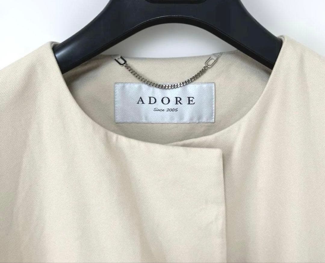 ADORE トレンチコート　38 ノーカラー　ロングジャケット