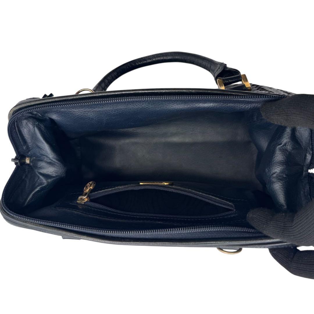 VINTAGE FENDI S.A.S期 ミニボストンレザー イントレ 黒