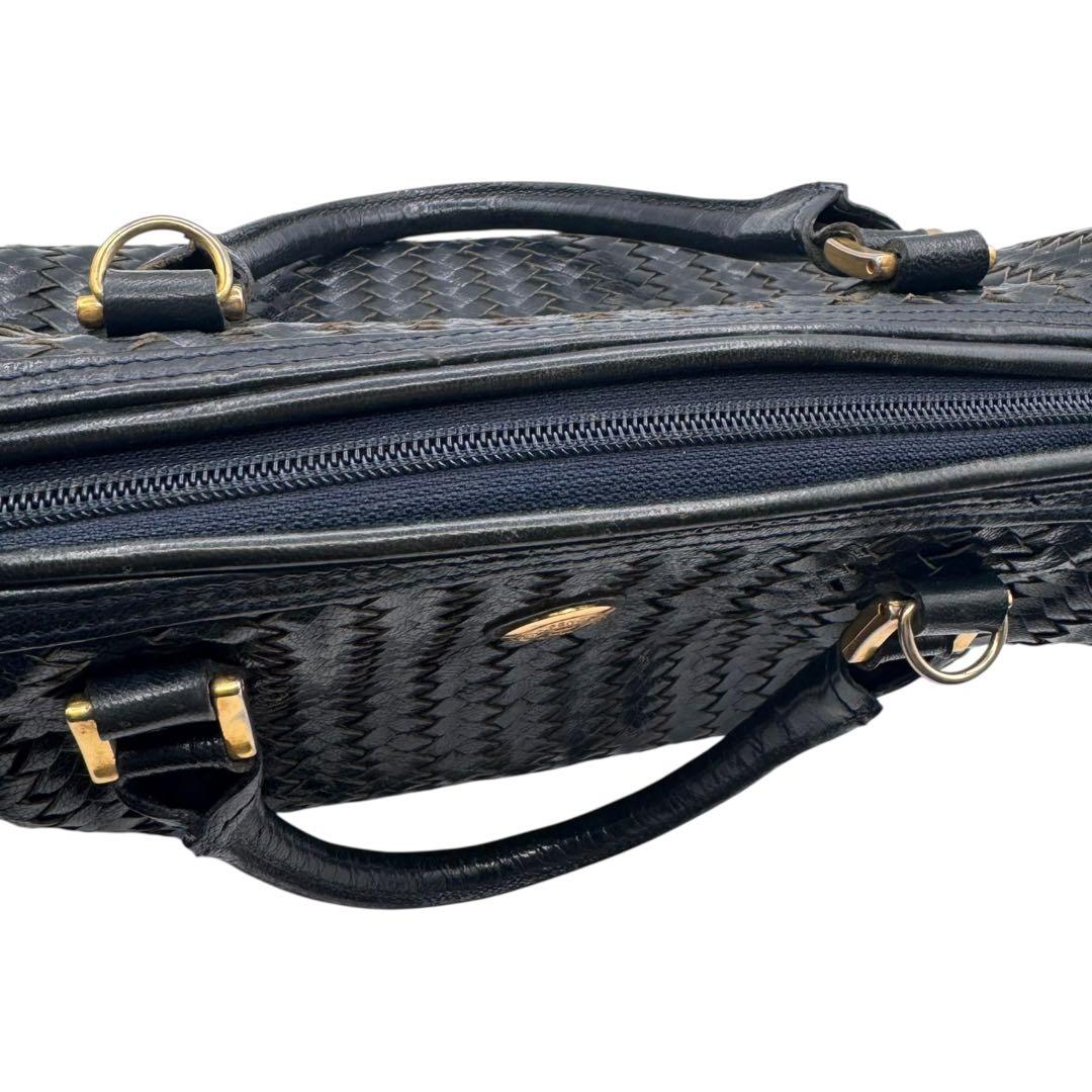 VINTAGE FENDI S.A.S期 ミニボストンレザー イントレ 黒