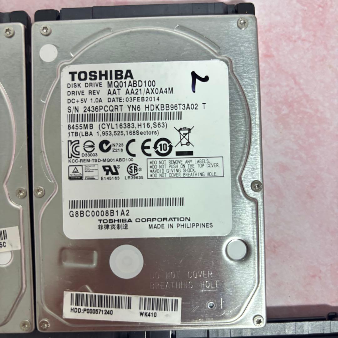 【1TB】【TOSHIBA製 統一‼】★動作良好★2.5インチ★内臓HDD★