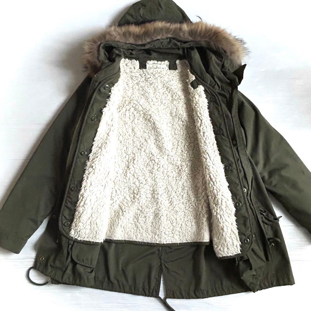 美品【JOURNAL STANDARD】モッズコート M カーキ ボアライナー付