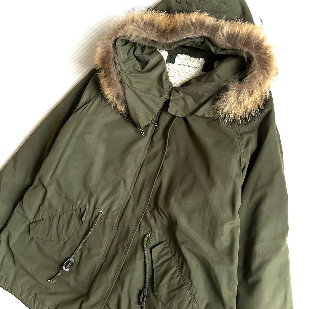 美品【JOURNAL STANDARD】モッズコート M カーキ ボアライナー付