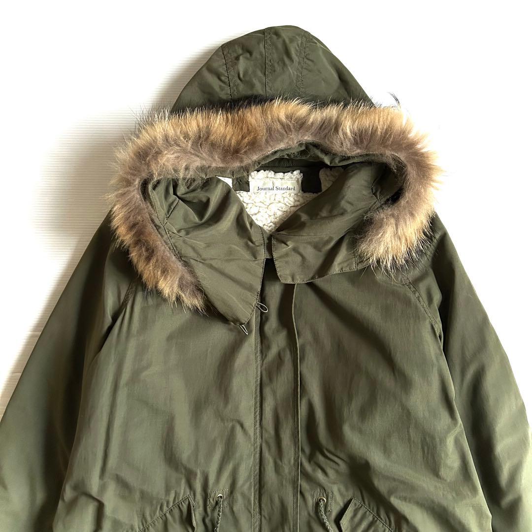 美品【JOURNAL STANDARD】モッズコート M カーキ ボアライナー付