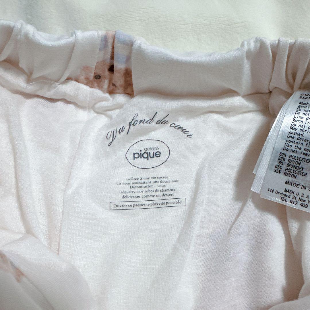 【新品未使用】ジェラートピケ　犬　プードル　ロゴ　半袖Tシャツ&ショートパンツ