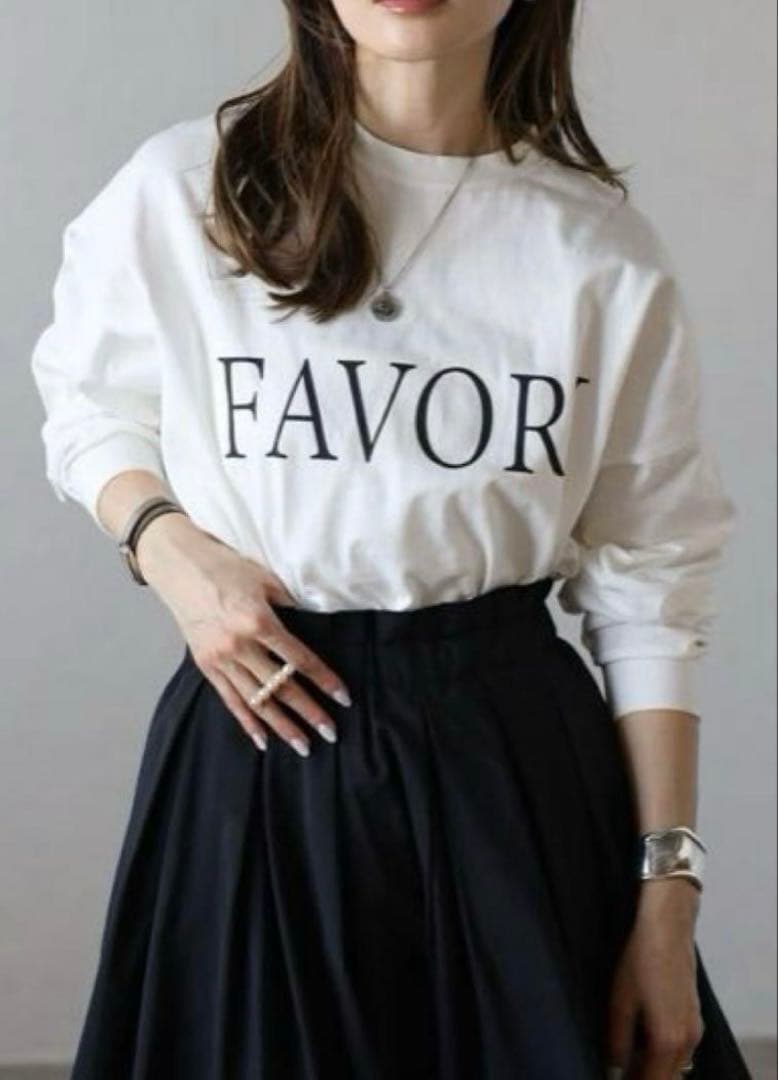 【新品】L)BONJOUR SAGAN CONFIANCEロゴピグメントTシャツ