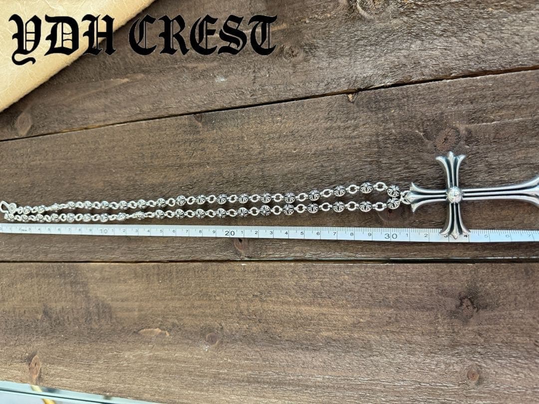 ★RZKN60　シルバーネックレス　ラージクロスデザイン 60cm　刻印有り