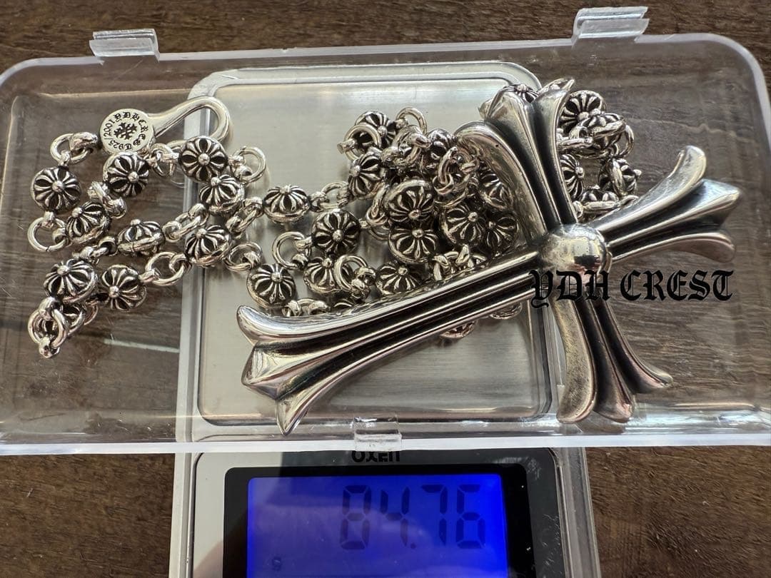 ★RZKN60　シルバーネックレス　ラージクロスデザイン 60cm　刻印有り