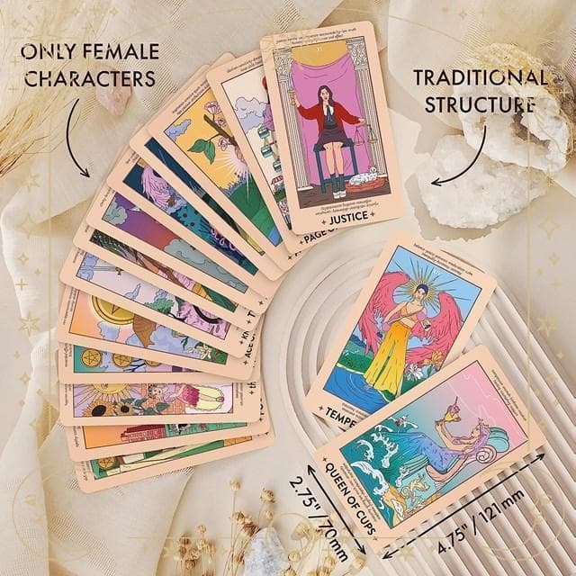【正規品タロットカード】金縁✨豪華仕様✨フェミニンなプレミアムデッキ KW付
