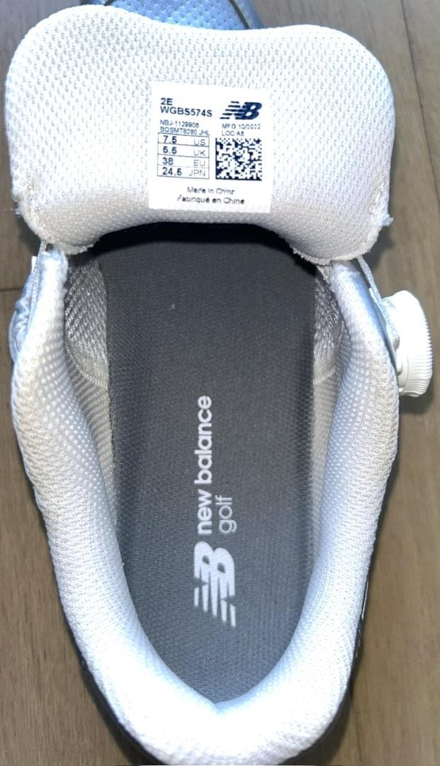 ニューバランス ゴルフシューズ 574 BOA ダイヤル式 24.5 2E 美品