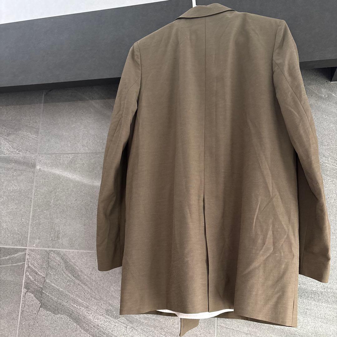 【美品】SALONアダムエロペ、リネンダブルジャケット freeサイズ、麻、